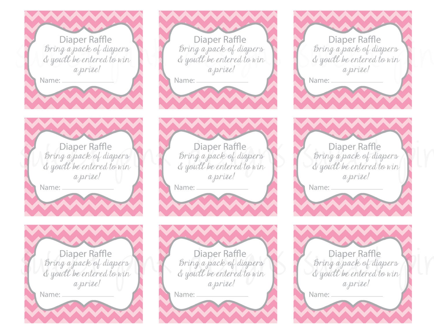 Diaper Raffle Ticket Template Diaper Raffle Ticket Grey and Pink Chevron Diaper Raffle Ticket Template Diaper Raffle Ticket Grey and Pink Chevron