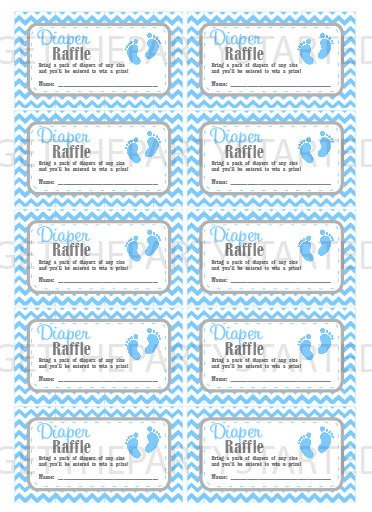 Diaper Raffle Ticket Template Diaper Raffle Tickets Printable Baby Shower Raffle Tickets