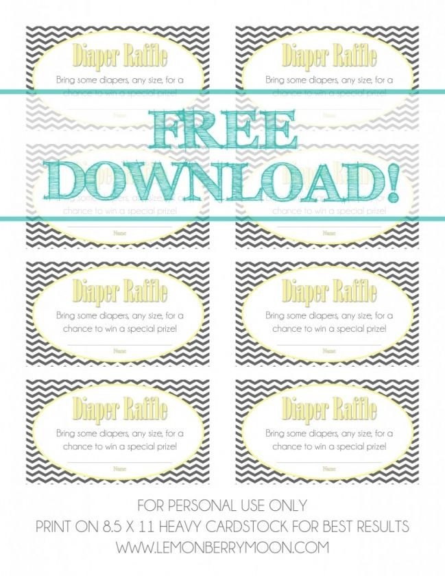 Diaper Raffle Ticket Template Free Download Baby Shower Diaper Raffle Tickets