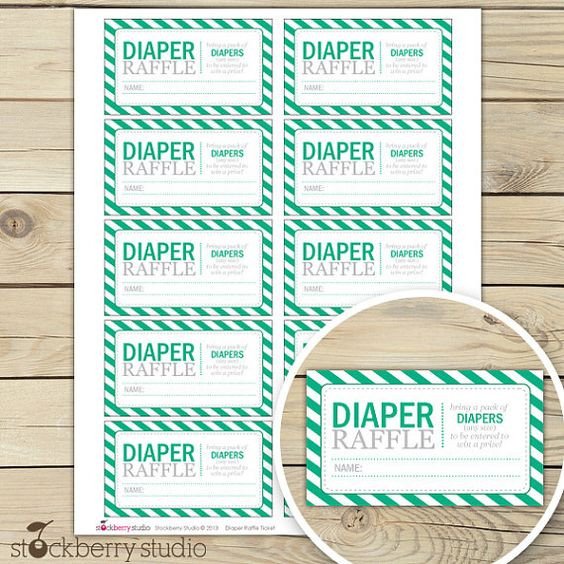 Diaper Raffle Ticket Template Free Printable Diaper Raffle Tickets for Baby Shower