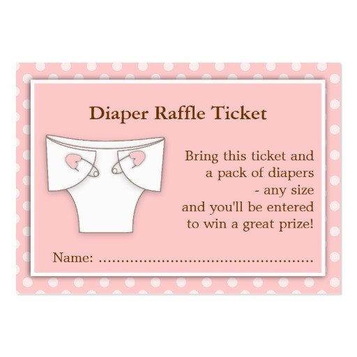 Diaper Raffle Ticket Template Girly Pink Baby Shower Diaper Raffle Ticket Insert