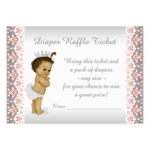 Diaper Raffle Ticket Template Peach Princess Diaper Raffle Ticket Business Card