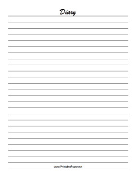 Diary Entry Template Word Print Out This Lined Diary Paper to Record Your thoughts