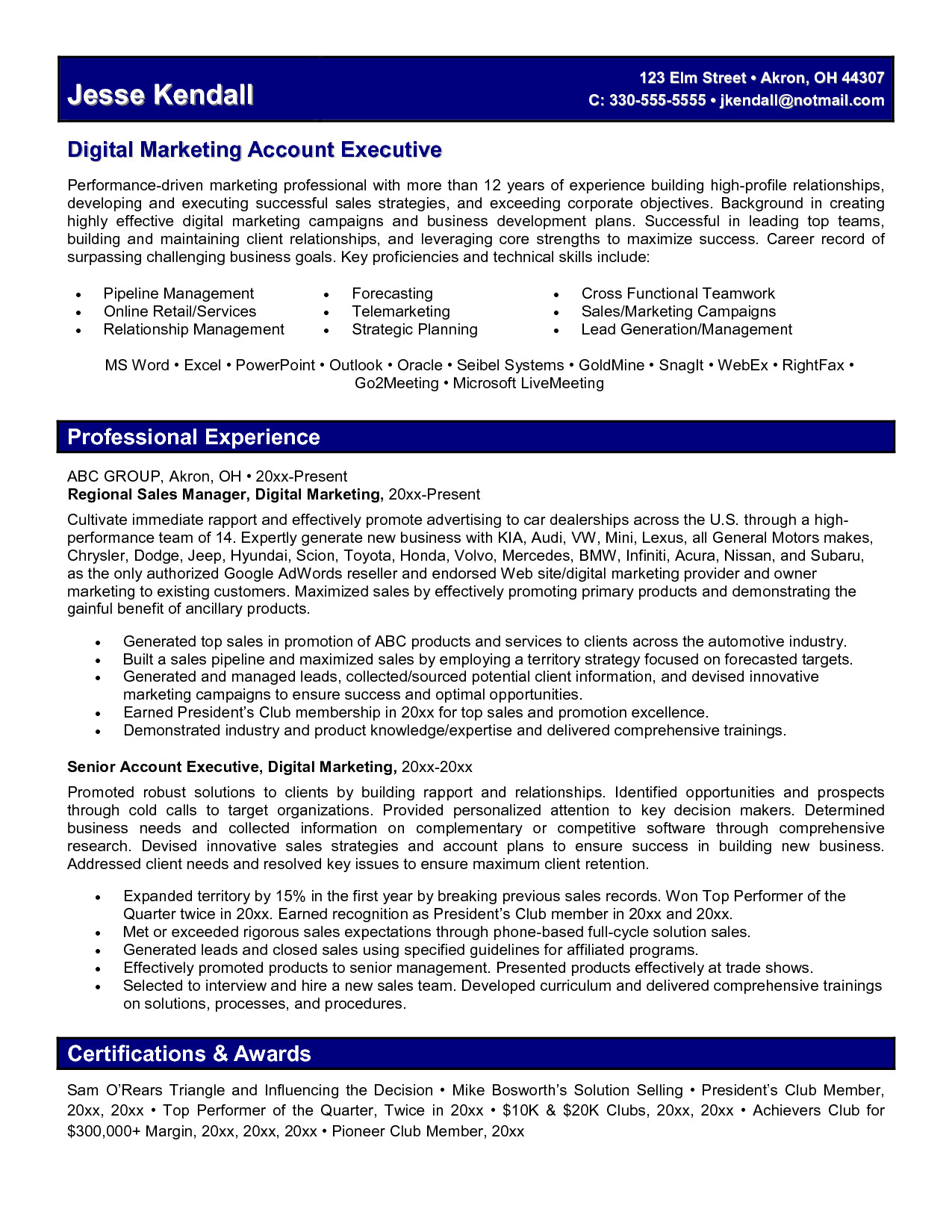 Digital Marketing Resume Sample Digital Marketing Resume Fotolip Rich Image and