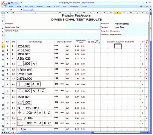 Dimensional Inspection Report Template 8 First Article Inspection form Template Aueow