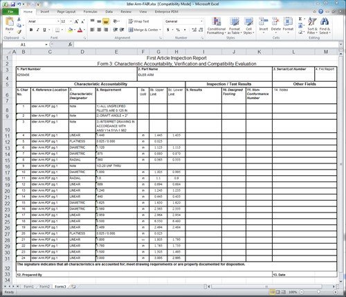 Dimensional Inspection Report Template Creators Of Inspection Documents Stress No Longer the
