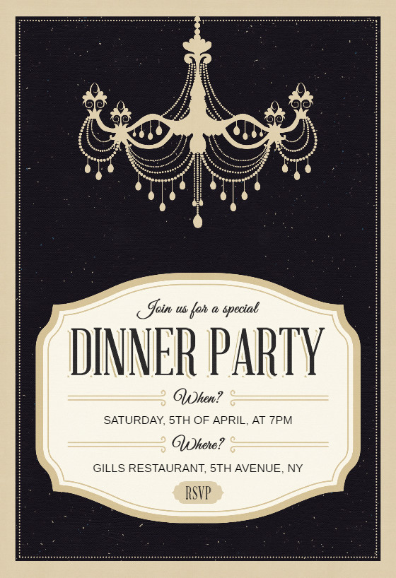 Dinner Party Invitation Templates Classy Chandelier Dinner Party Invitation Template Free
