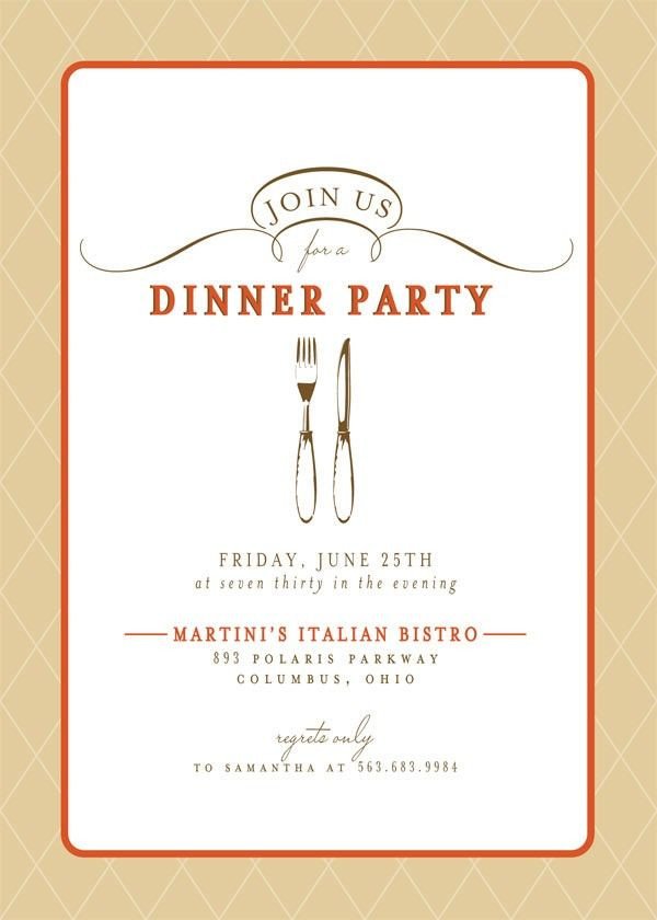 Dinner Party Invitation Templates Dinner Party Invitation
