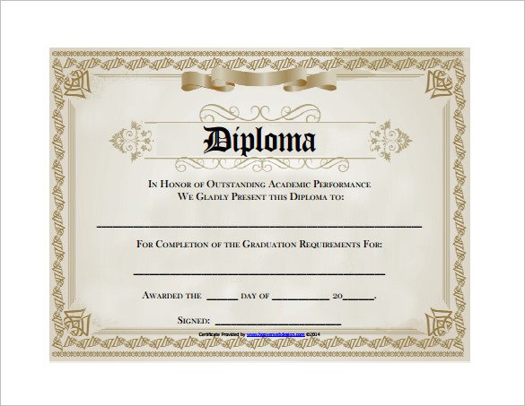 Diploma Template Free Download Diploma Certificate Template – 25 Free Word Pdf Psd