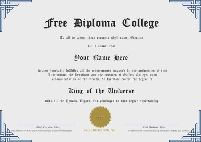 Diploma Template Free Download Free Certificates