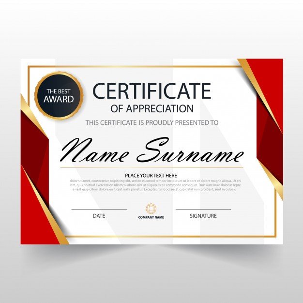 Diploma Template Free Download Red Horizontal Certificate Template Vector