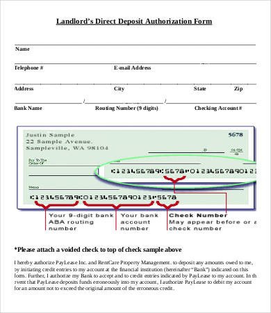 Direct Deposit form Template Direct Deposit form Template 9 Free Pdf Documents