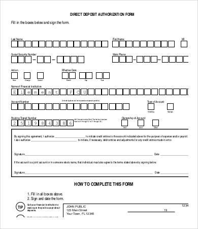 Direct Deposit form Template Direct Deposit form Template 9 Free Pdf Documents
