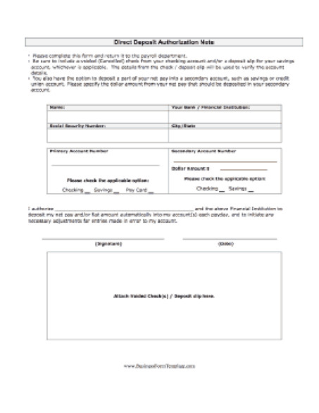 Direct Deposit form Template Word 5 Direct Deposit form Templates Excel Xlts