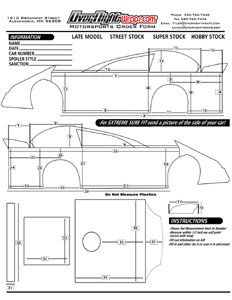 Dirt Late Model Body Template Overnight Wraps Motorsports Industry How to order