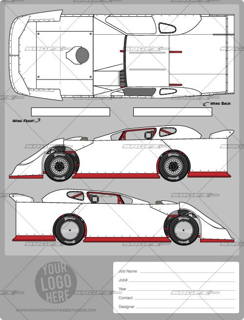 Dirt Late Model Body Template Wrap Designs Professionally with the Srgfx Dirt Late Model