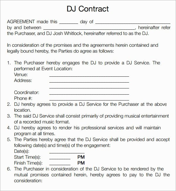 Disc Jockey Contracts Template Disc Jockey Contracts Template 15 Ways How to Prepare