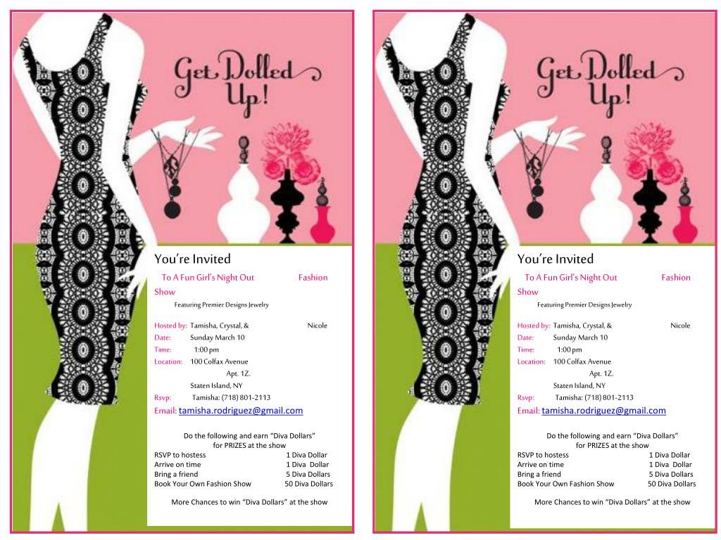 Diva Dollars Template Premier Designs Ppt You’re Invited to A Fun Girl’s Night Out Fashion