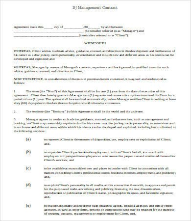 Dj Contract Template Microsoft Word Dj Contract 21 Word Pdf Google Docs Apple Pages