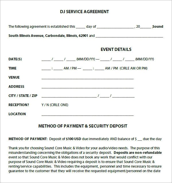 Dj Services Contract Template Dj Contract 12 Download Documents In Pdf