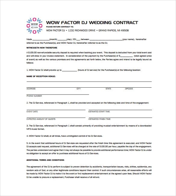 Dj Services Contract Template Dj Contract 20 Download Documents In Pdf Google Docs