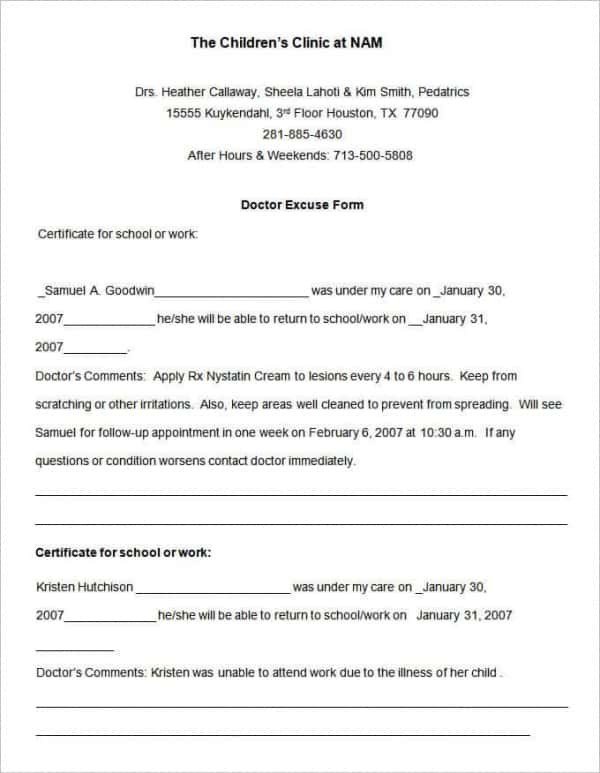 Doctors Note for School Template 35 Doctors Note Templates Word Pdf Apple Pages