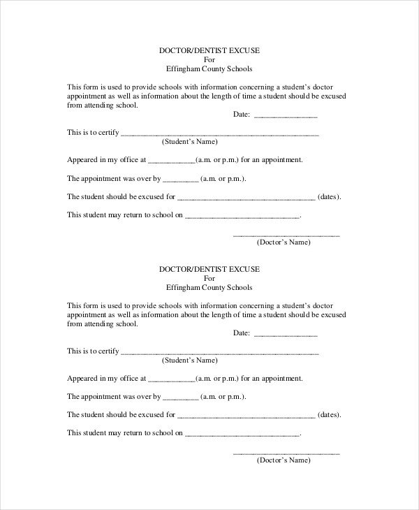 Doctors Note for School Template Doctors Note Template for School 6 Free Word Pdf