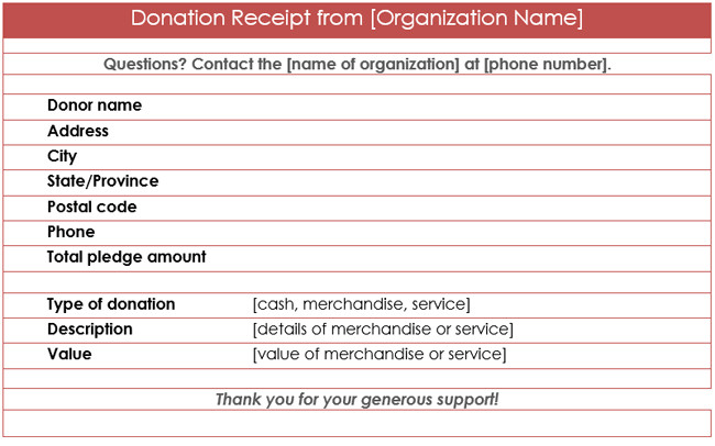 Donation form Template Word Donation Receipt Template 12 Free Samples In Word and Excel