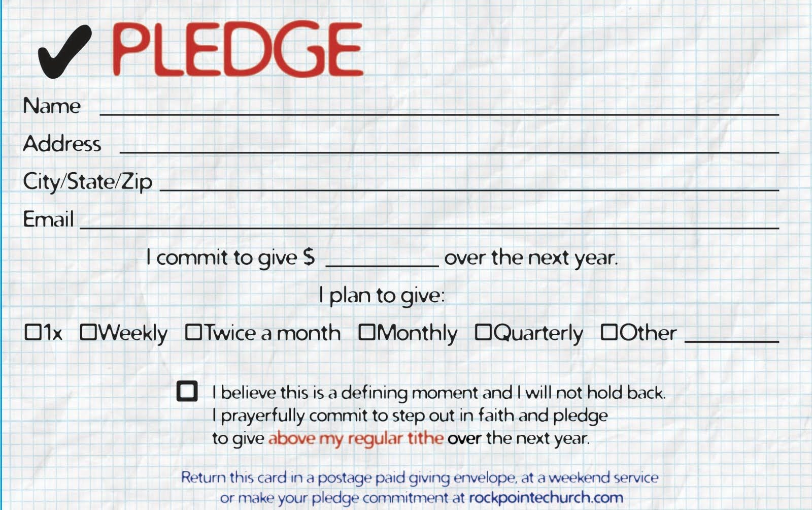 Donation Pledge Card Template Pledge Cards for Churches Pledge Card Templates
