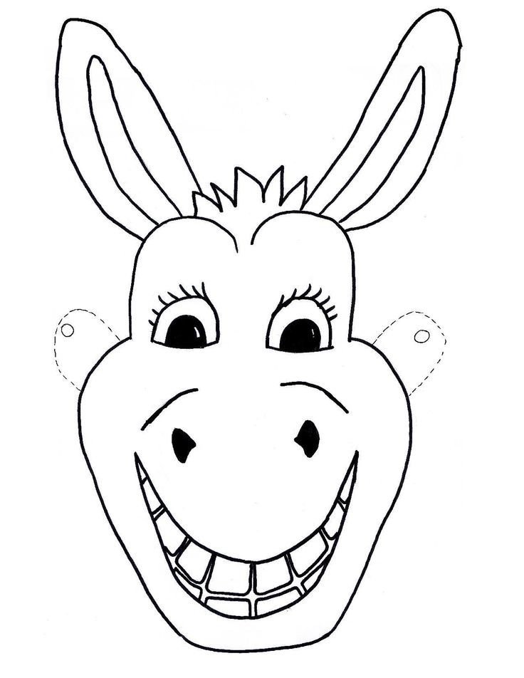 Donkey Mask Template Template Free Kids Mask Donkey Craft Children