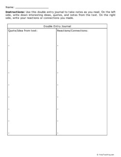 Double Entry Journal Template Template Double Entry Journal Grade 5 Free Printable