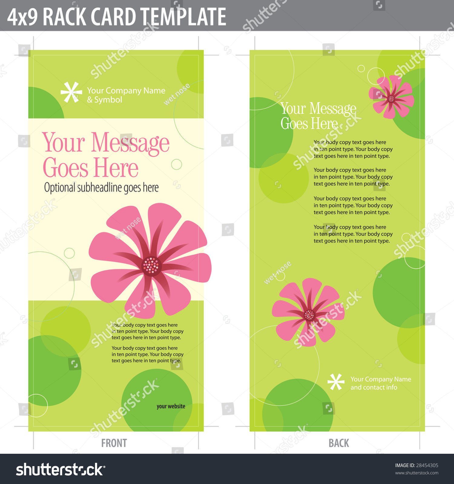 Double Sided Brochure Template 4x9 Two Sided Rack Card Brochure Includes Crop Marks