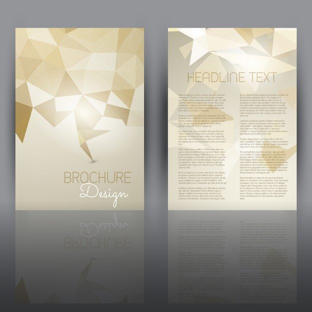 Double Sided Brochure Template Double Sided Flyer Template with A Low Poly Design Vector