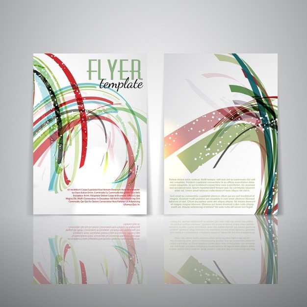 Double Sided Brochure Template Double Sided Flyer Template with Abstract Design Vector