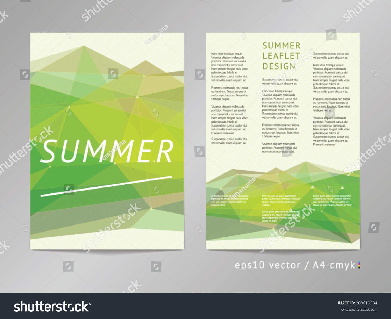 Double Sided Brochure Template Three Column Double Sided Vector Leaflet Brochure