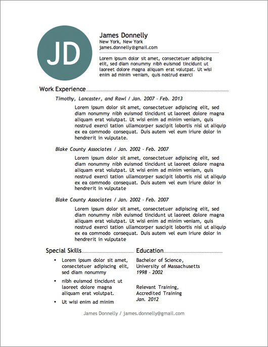 Download Free Resume Template 12 Resume Templates for Microsoft Word Free Download