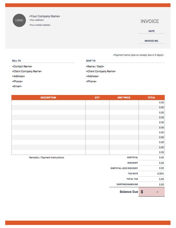 Download Invoice Template Word Invoice Template
