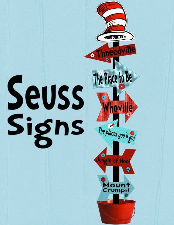 Dr Seuss Arrows Free Printables Seuss Signs Arrows Decoration Printable Digital by