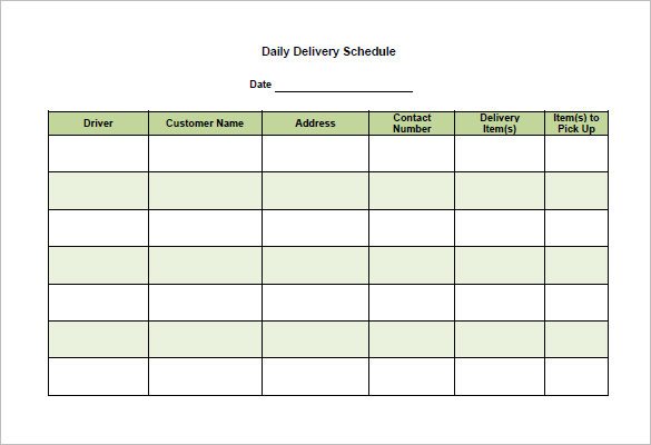 Driver Manifest Template 15 Delivery Schedule Templates Docs Pdf Excel