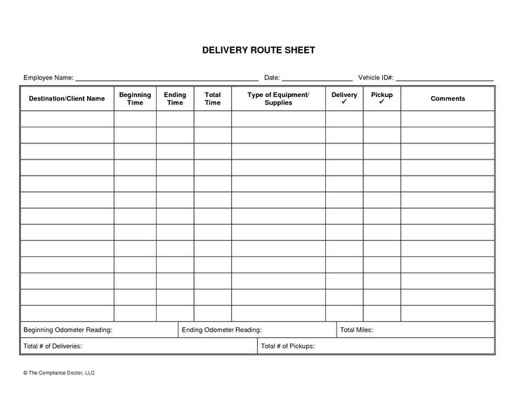 Driver Manifest Template Driver Daily Log Sheet Template