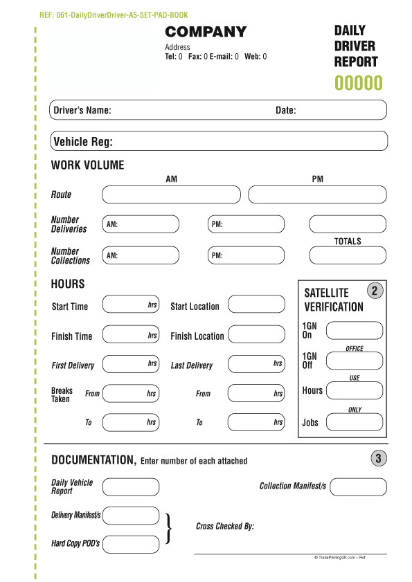 Driver Manifest Template Irish Cmr Delivery forms From €192 with Free Delivery Note