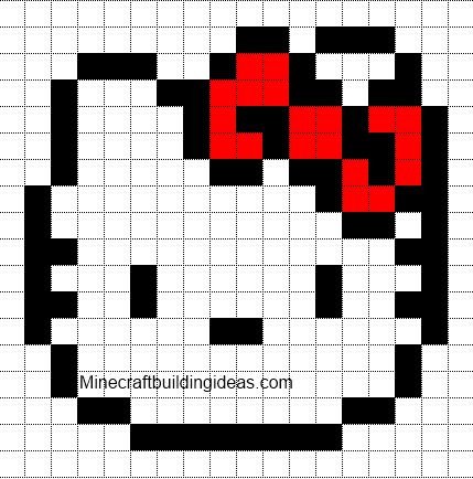 Easy Pixel Art Grid Minecraft Pixel Art Templates Hello Kitty