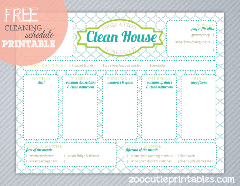 Editable Cleaning Schedule Template 115 Kitchen Cleaning Tips