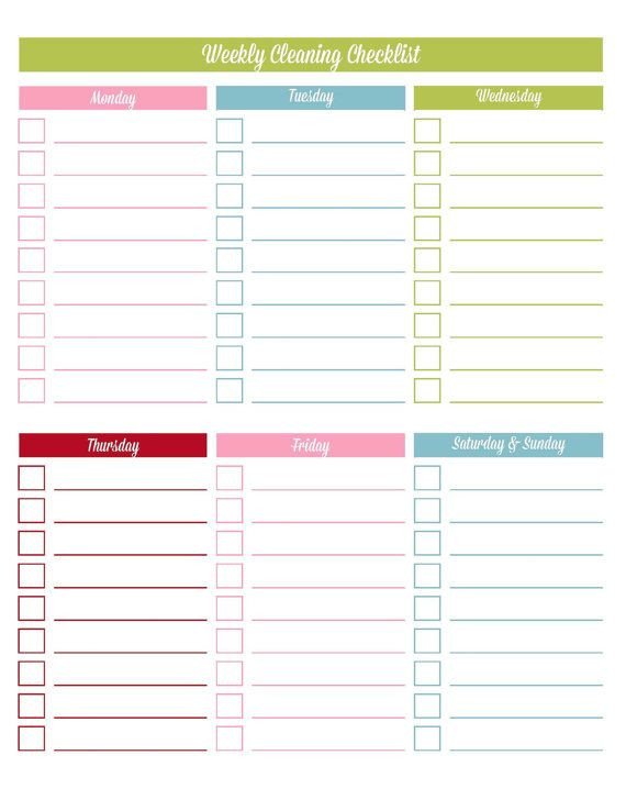 Editable Cleaning Schedule Template Daily Cleaning Checklist Editable Printable Pdf Instant