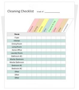 Editable Cleaning Schedule Template Editable Cleaning Schedule Template