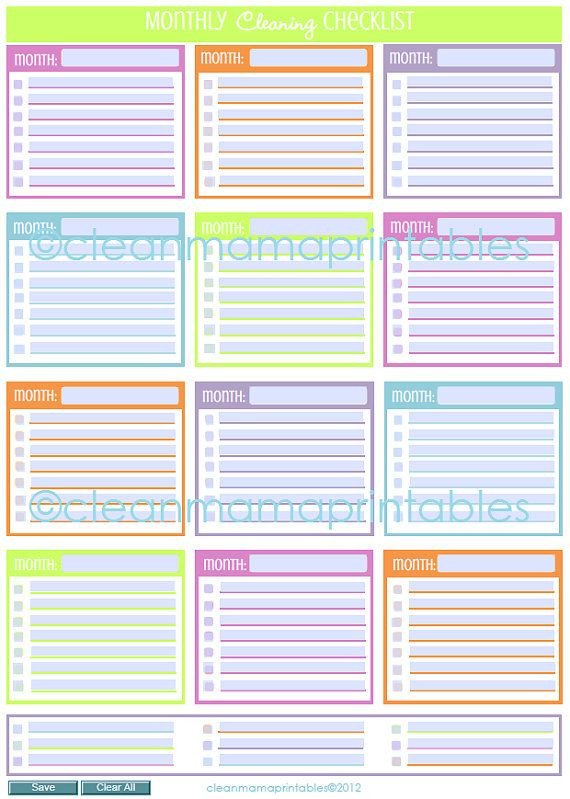 Editable Cleaning Schedule Template Editable Monthly Cleaning Checklist by Cleanmamaprintables