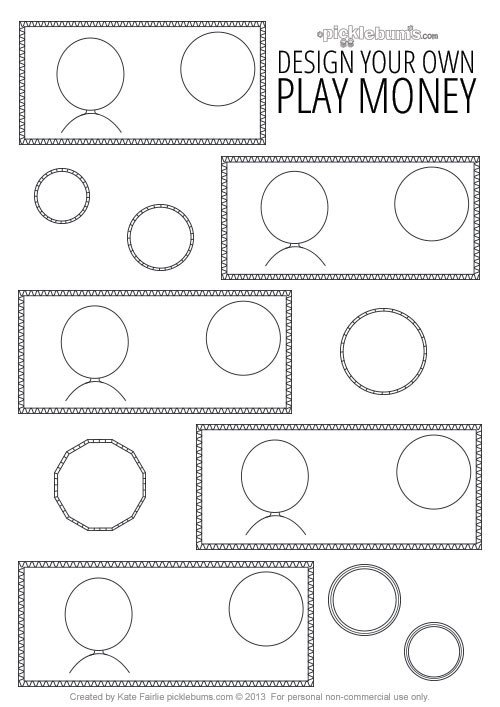 Editable Play Money Template Design Your Own Printable Play Money Picklebums
