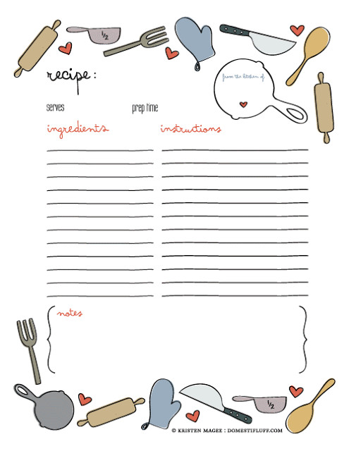 Editable Recipe Card Template Joy Of Giving Free Printable Recipe Page Template