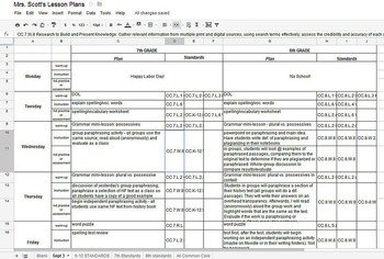 Ela Lesson Plan Template K 12 Ela Mon Core Weekly Lesson Plan Template In Excel