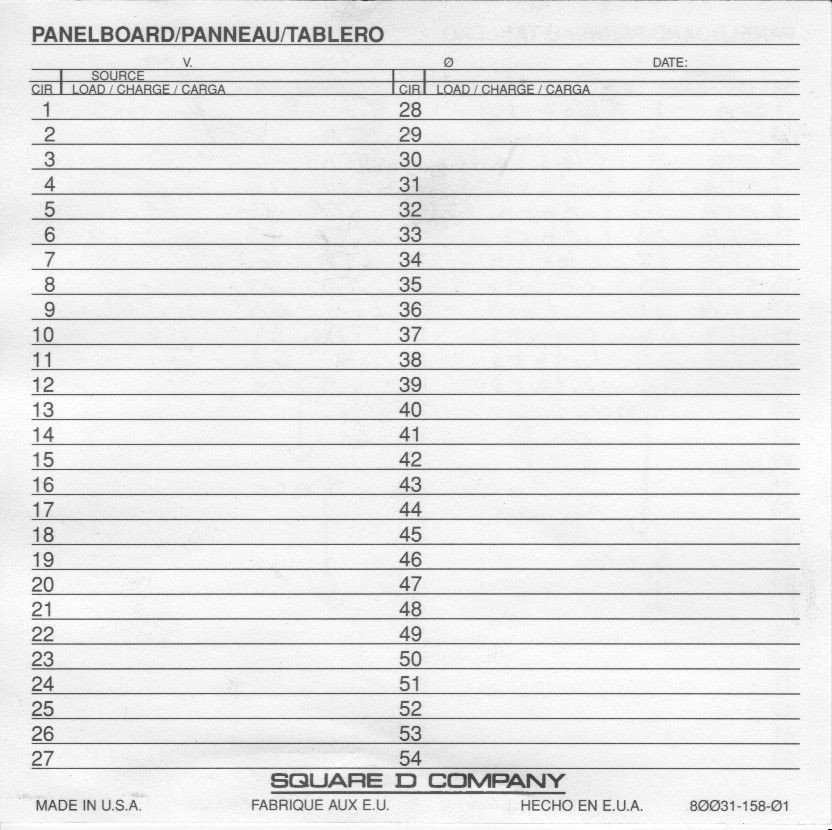 Electrical Panel Labels Template Electrical Panel Schedule